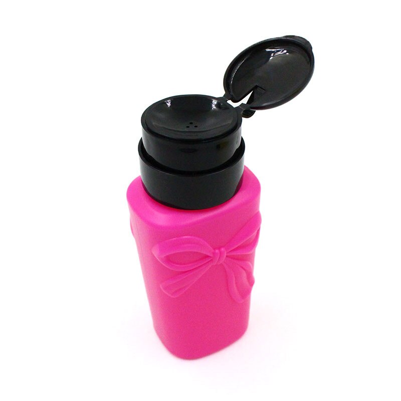 180ml lege flesjes nagellakremover van plastic, lege navulbare dispenserpomp voor vloeibare reiniger, pomp en sprayfles