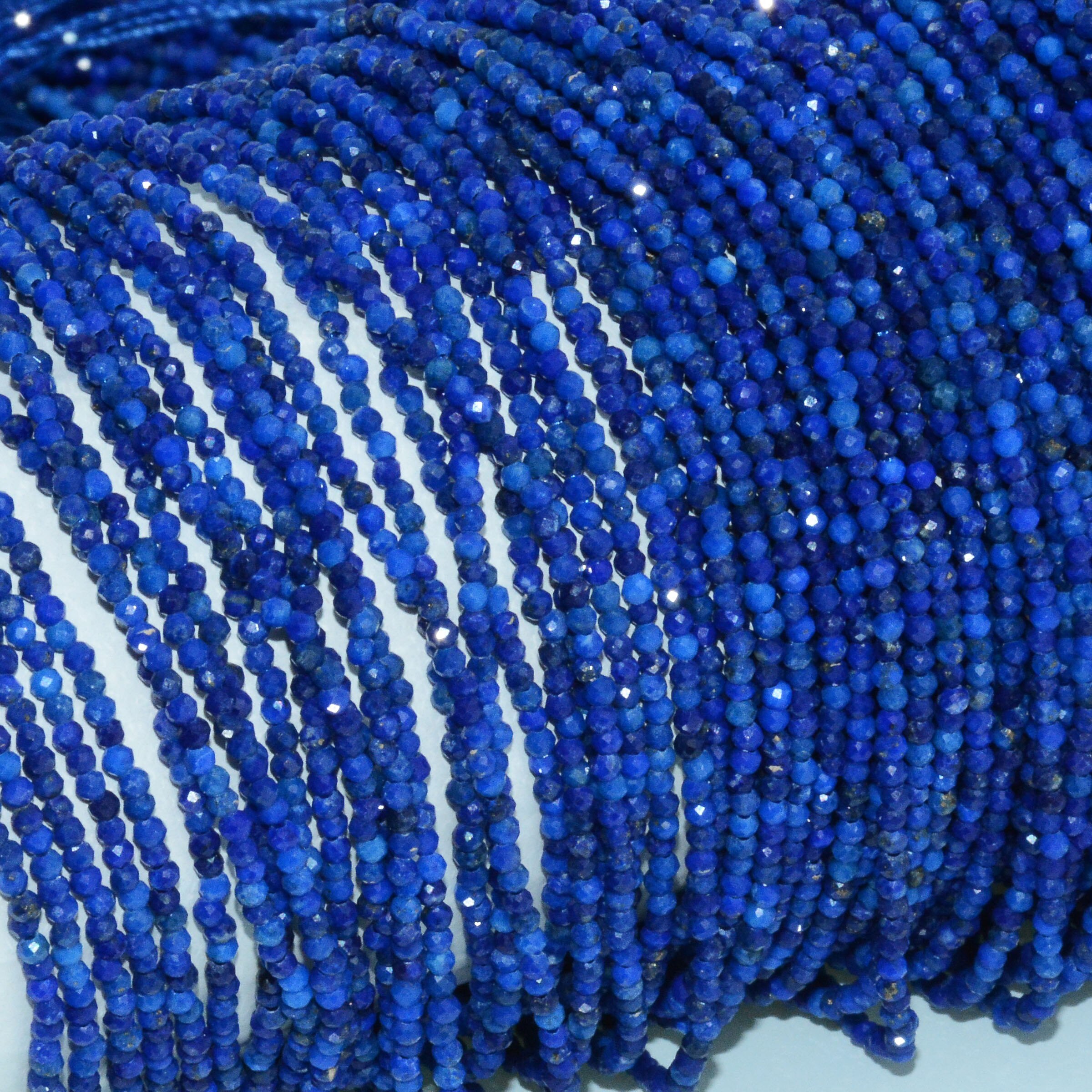 Natural Lapis Lazuli Faceted Round Beads 2mm