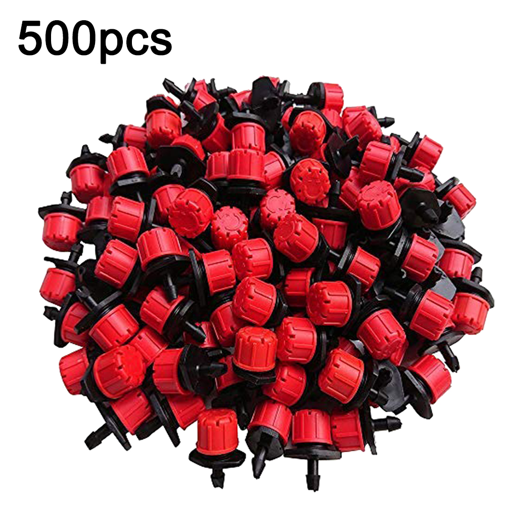 500-100 Uds. Gocciones de riego ajustables de 1/4 pulgadas, aspersores giratorios, microaspersores de riego por goteo para balcón, invernadero
