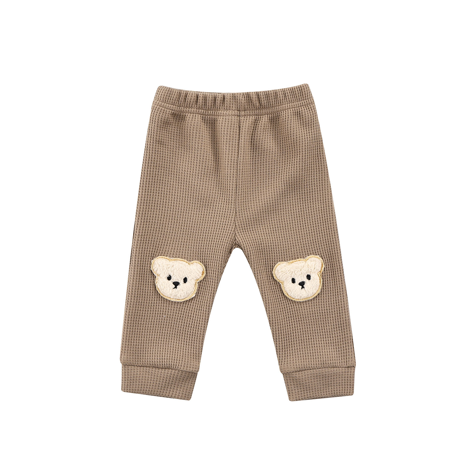 Peuter Kids Baby Jongen Meisje Leuke Wafel Broek Cartoon Beer Patroon Elastische Taille Broek Lente Herfst Baby Kleding 0-3 Jaar: Bruin / 2-3 Years