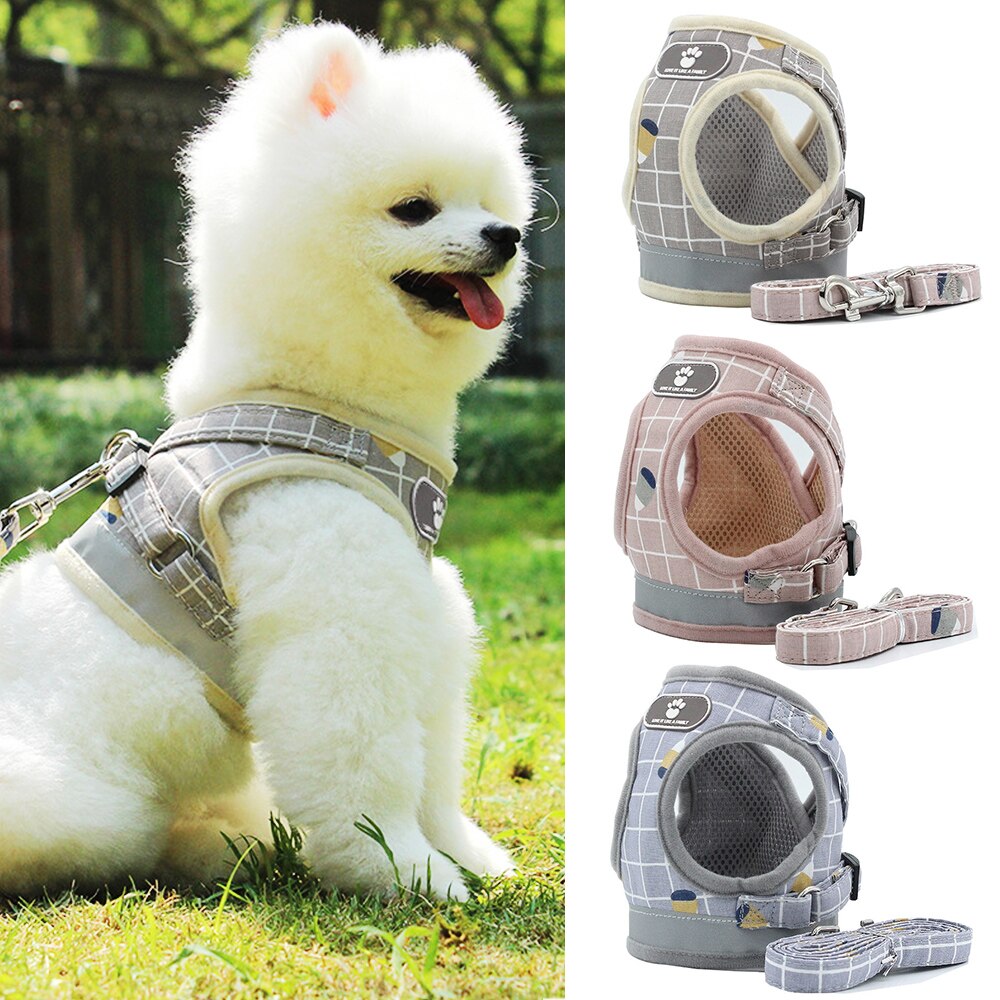Hond Harnas Zomer Huisdier Verstelbare Reflecterende Vest Wandelen Lead Leash Voor Puppy Polyester Mesh Harnas Voor Kleine Middelgrote Hond #15