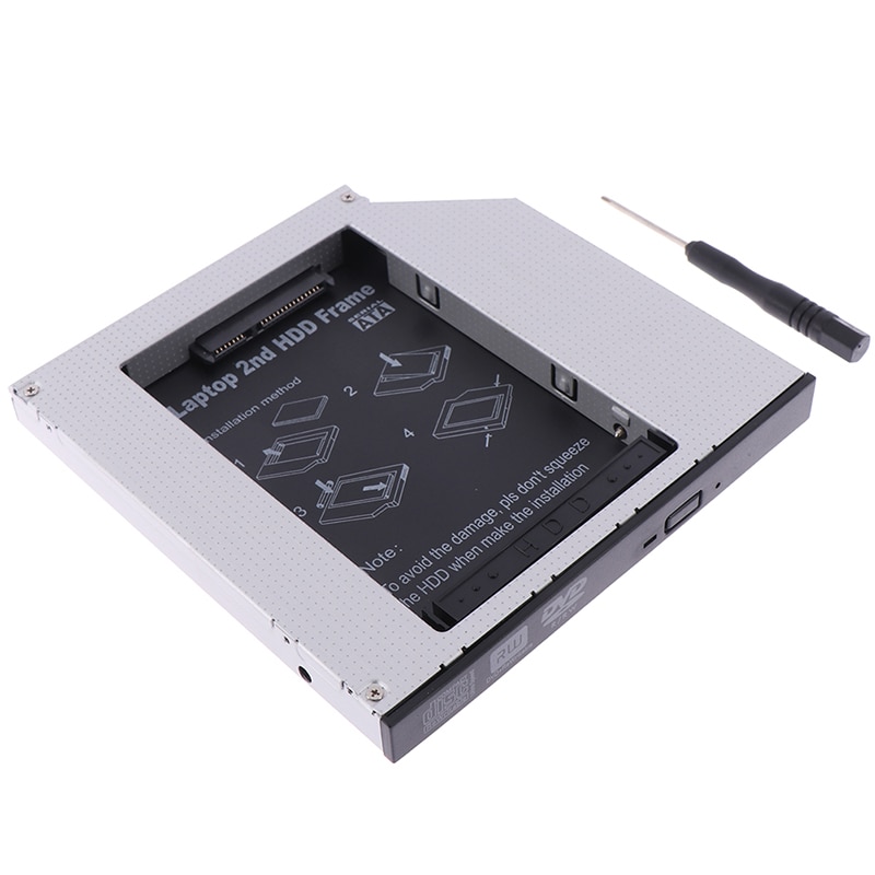 12.7mm aluminiumslegeringer 2nd hdd caddy ide til sata 2.5 " hdd ssd veske