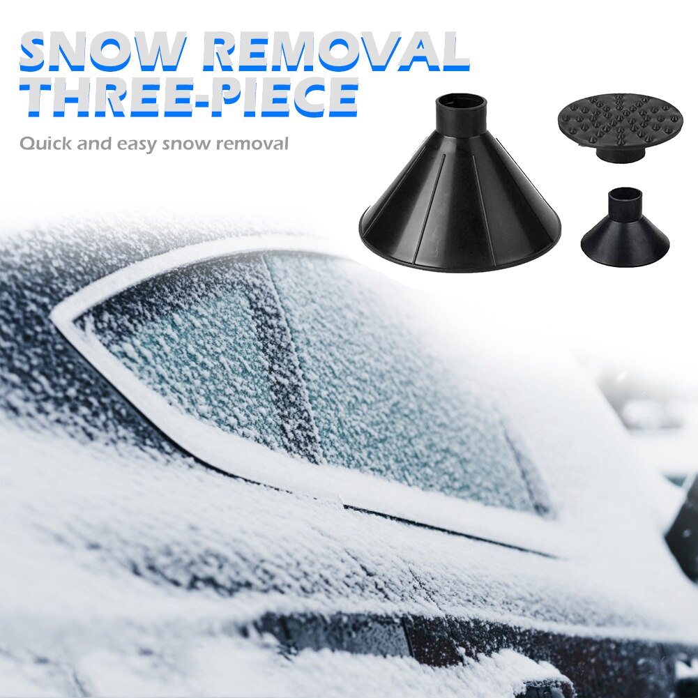 Raspador de hielo mágico de doble embudo para parabrisas y ventanilla de coche, removedor de nieve automático para el hogar, herramienta de coche con forma de cono, raspador de hielo