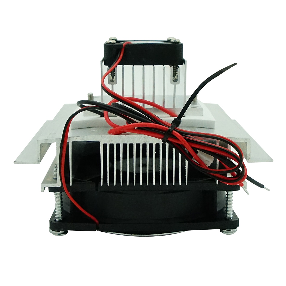 Diy termoelektrisk peltier kjøleradiator halvleder kjølesystem sett kjøler ledningsmodul vifte - sølv + svart