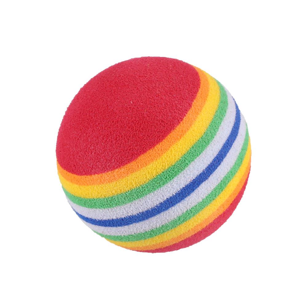 10Pcs Rainbow Stripe EVA Foam Sponge Golf Tennis Ball Practice Training