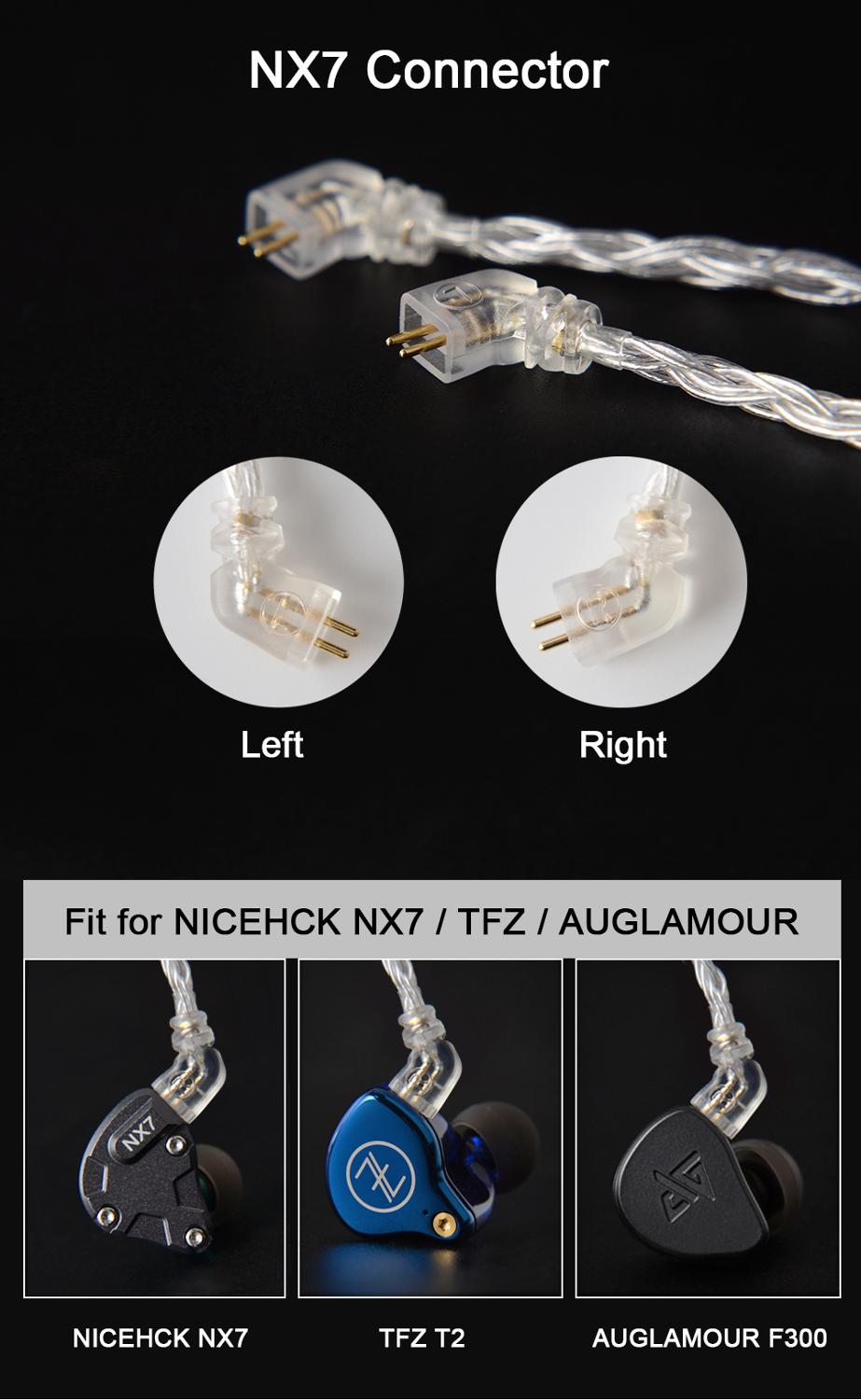 NICEHCK C16-1 16 Cores Silver Plated Cable 3.5/2.5/4.4mm Plug MMCX/2Pin/QDC/NX7 For TFZ KZCCA ZSX C12 NICEHCK NX7 PRO BL-03