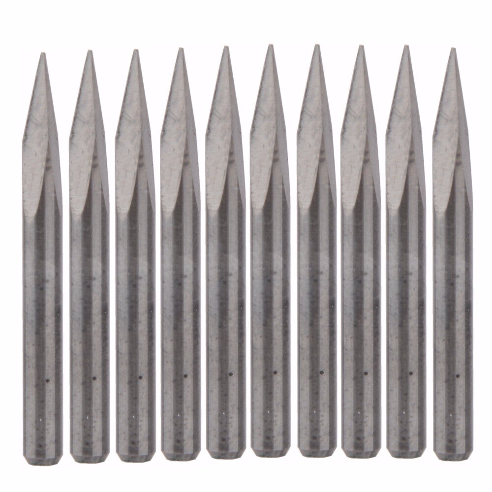 10 stuks 20 Degree 0.4mm Carbide Staal CNC Router Piramide graveren Bits