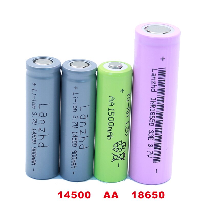 1-8PCS 14500 battery 3.7V 900mAh Rechargeable Li-ion Battery for LED Flashlight Battery accumulator battery real capacity