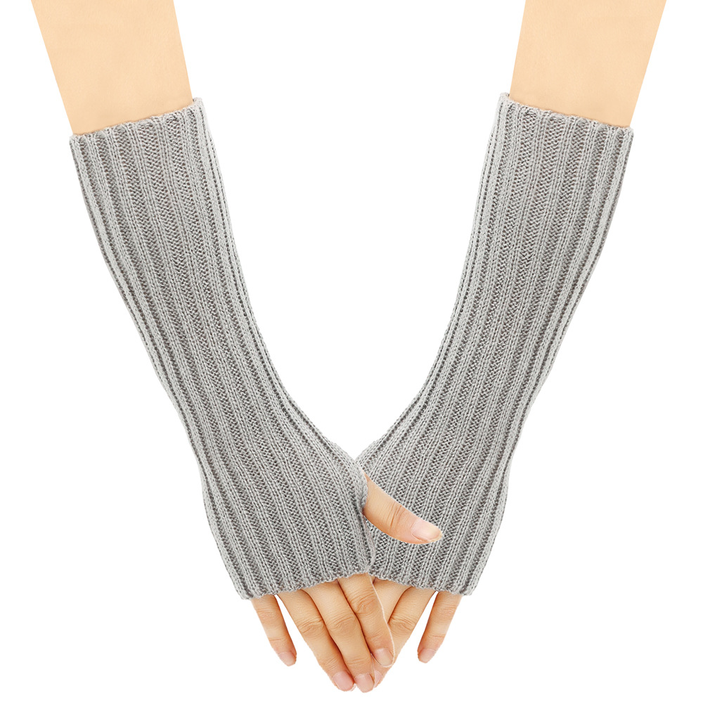 Arm Warmers Autumn Winter Cuffs Hand Sleeves Long Wool Gloves Men Women Knit Sleeves Warm Elastic Lady Sexy: Gold
