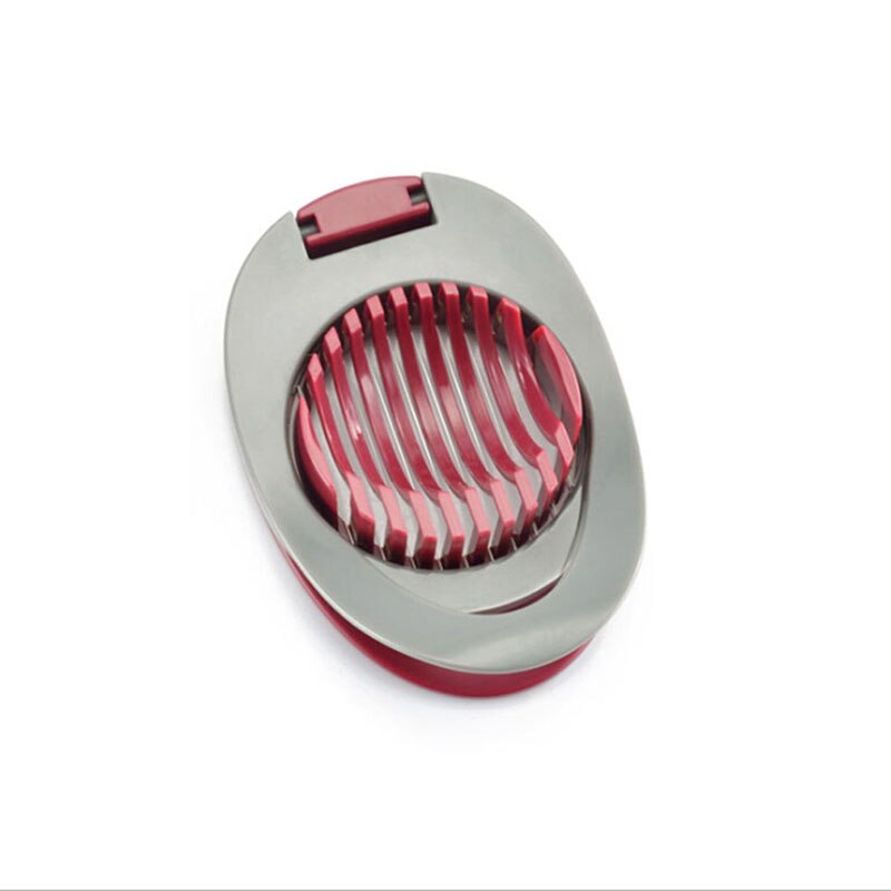 Multifunction Egg Slicers Section Cutter Divider Plastic Egg Splitter Cut Egg Device Kitchen Egg Tools: red-gray