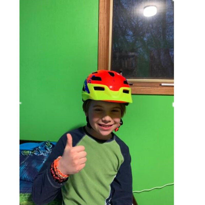 EXCLUSKY Kids Bike Helmet Child Size 50~57cm Fit for 5~13 Years Red Mtb Cycling Helmet Bicycle safety protection Sport Cap E