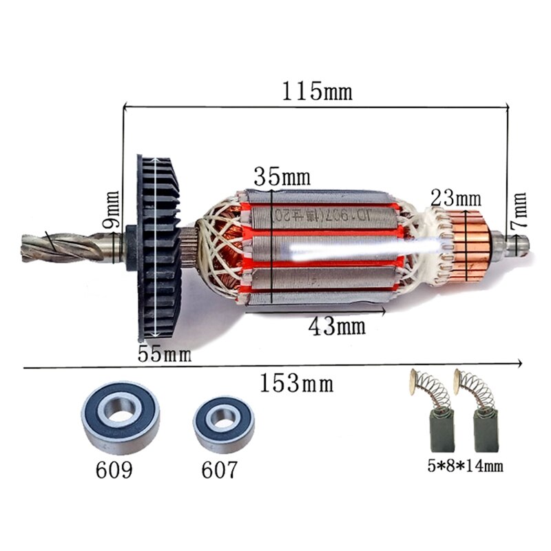 AC220-240V GBH 2-24 Armature Rotor Anchor Replace For GBH2-24 GBH2-20 Rotary Hammer Spare Parts 4 Teeth Promotion