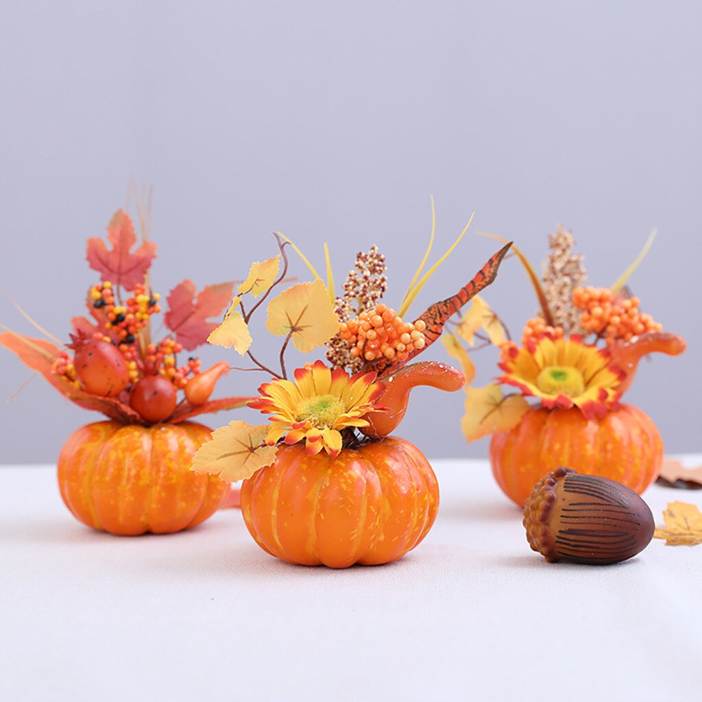 Feuilles d'érable réalistes Faux citrouilles légumes artificiels Halloween Thanksgiving ornements suspendus pendentif décorations pour la maison