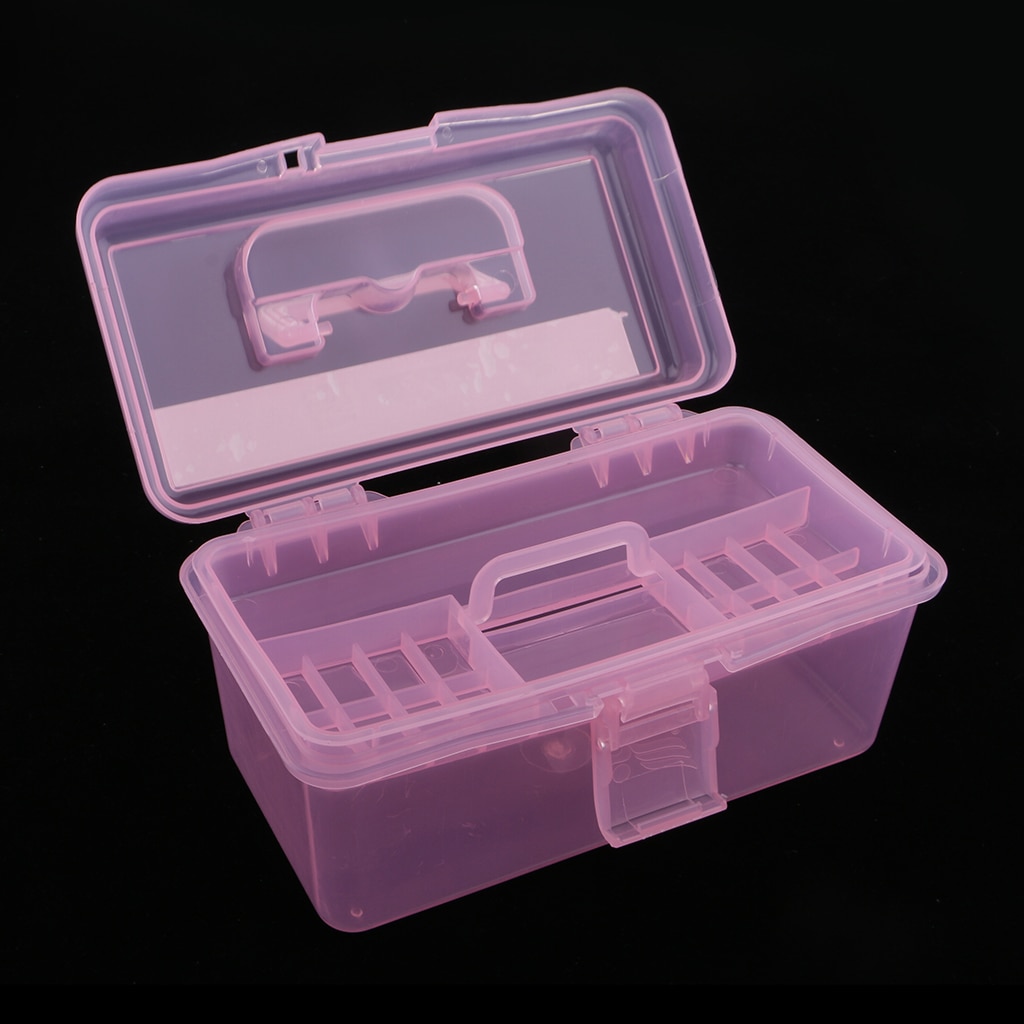 Plastic Tool Box Lockable Storage Case Art Craft Supply Organizer Container