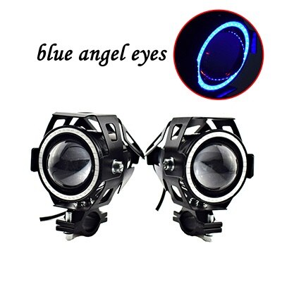 Faro LED antiniebla para Moto rcycle U7, lámpara de trabajo, para Moto rbike, 3000LM, luces auxiliares de conducción: blue