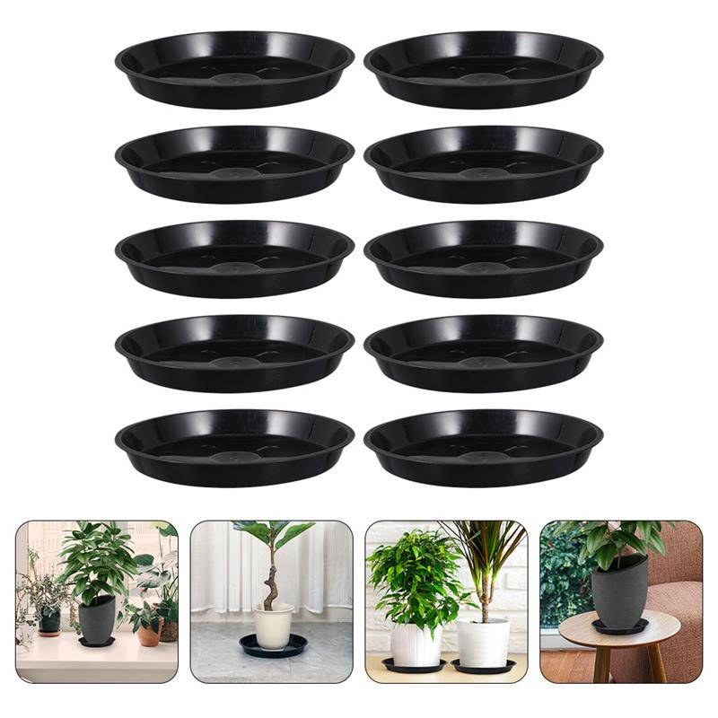 Bandejas grandes para macetas de flores, Base redonda para macetas de jardín, hogar, 10 piezas