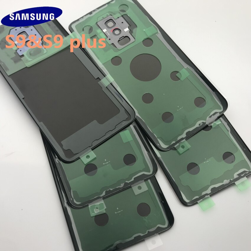 Samsung Galaxy S9 G960 S9 plus, batería de 965, carcasa trasera, piezas de repuesto para reparación de la carcasa de la puerta + Marco de lente de cristal de la cámara del oído