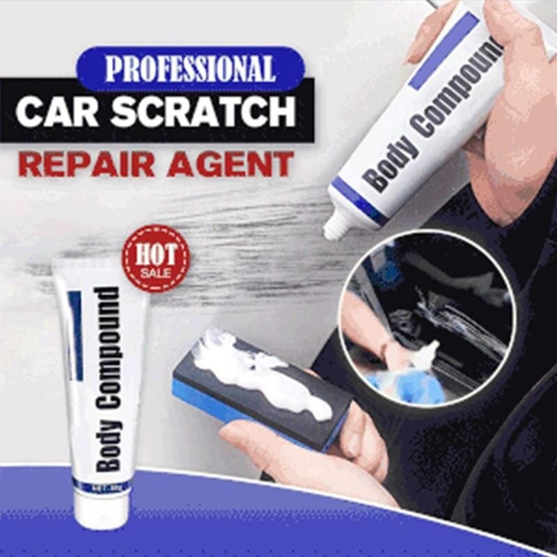 Kit de décapant de voiture de cire composée de carrosserie Kit de polissage de peinture de voiture peinture cire à gratter voiture pâte carrosserie Auto éponge réparation X2U6