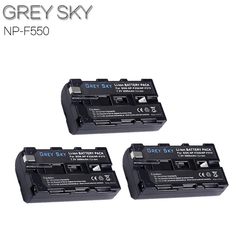 7.2v 3000 mah np -f550 np f550 npf 550 genopladeligt li-ion batteri til sony np -f330 np-f530 np-f570 np-f730 np-f750 hi-8: 3 batterier