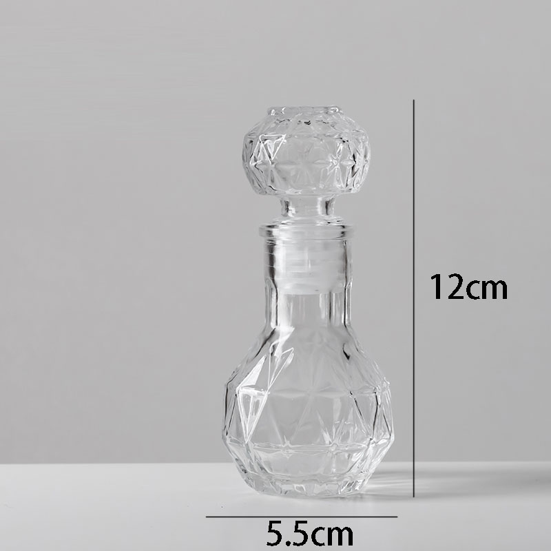 Mini botellas de cristal de estilo Vintage francés, frasco de cristal prismático europeo para artesanía en relieve, Perfume, decoración de tocador: D