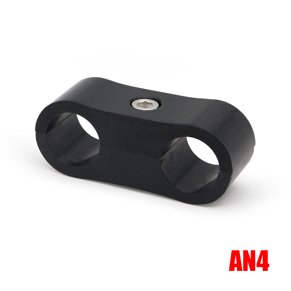 AN4 AN6 AN8 AN10 AN12 abrazadera de línea de manguera de goma trenzada, separador de línea anodizado de aluminio, Kit de abrazadera divisora, negro/rojo/azul: Castaño