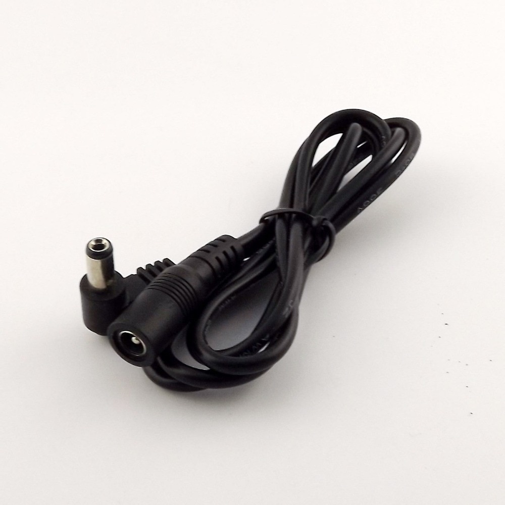 1pcs DC Power Plug 5.5mmx 2.1mm Male 90 Right Angle To Female Extension Cable Cord 1m