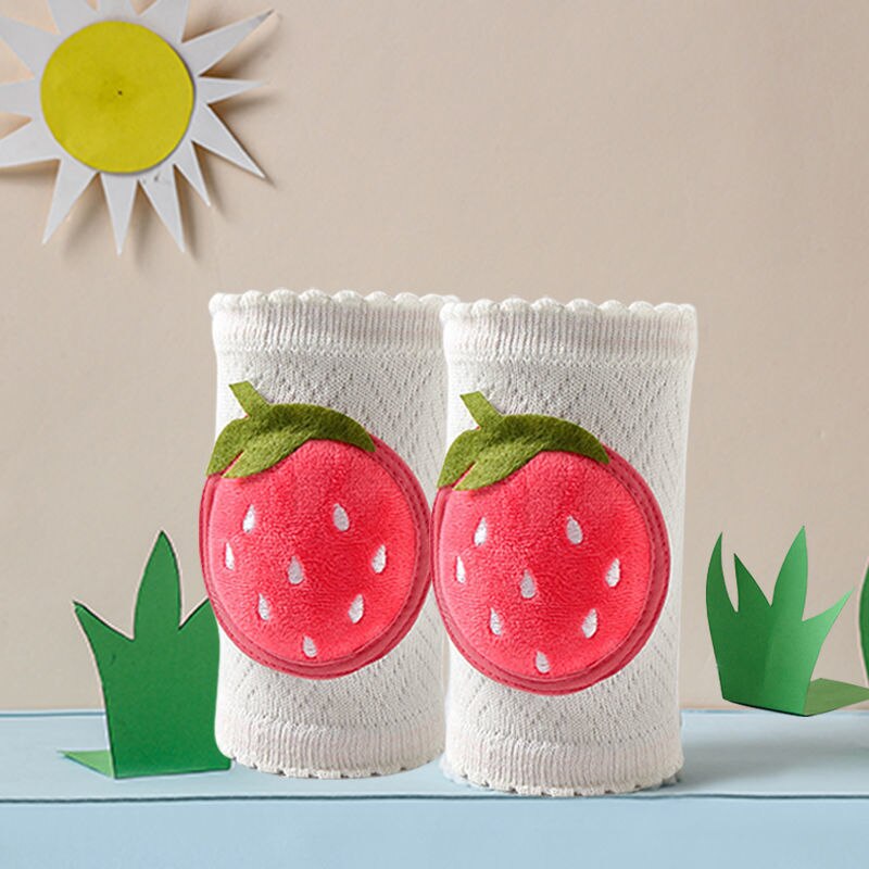 Ginocchiere per bambini cuscino per gomito strisciante di sicurezza per bambini neonati estivi protezione per bambini ginocchiere di sicurezza scaldamuscoli per bambini 0-3Y: strawberry