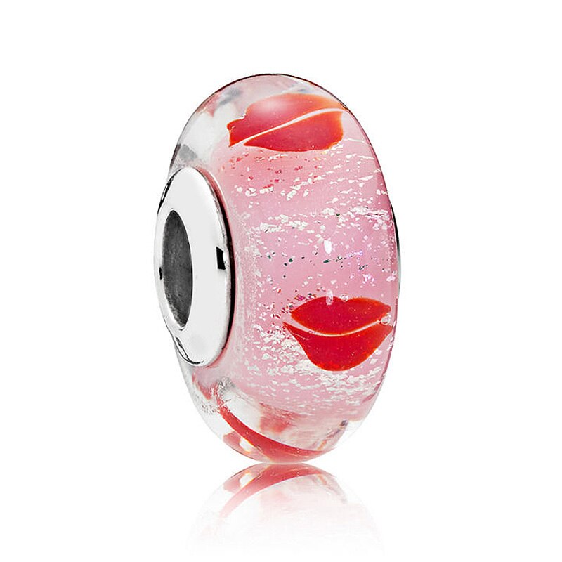 Abbondante Cuori Incantato Giardino Iridescent Arcobaleno Baci In Vetro di Murano Misura Branelli Pandora Braccialetto Dell'argento Sterlina 925 di Fascino: 2