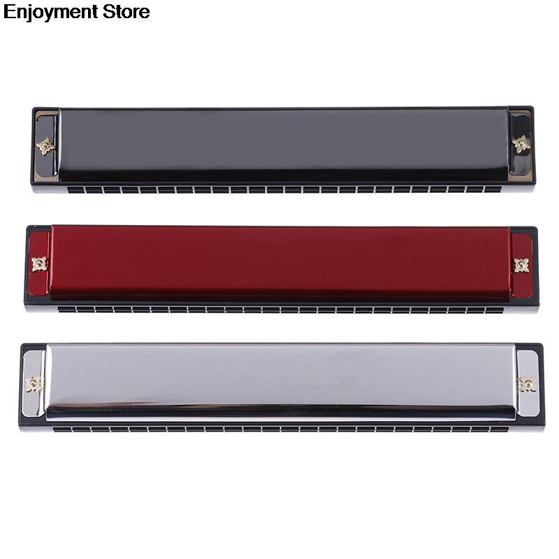 24 Hole Harmonica C Key Metal Harmonica Instrument For Beginners 4 Color