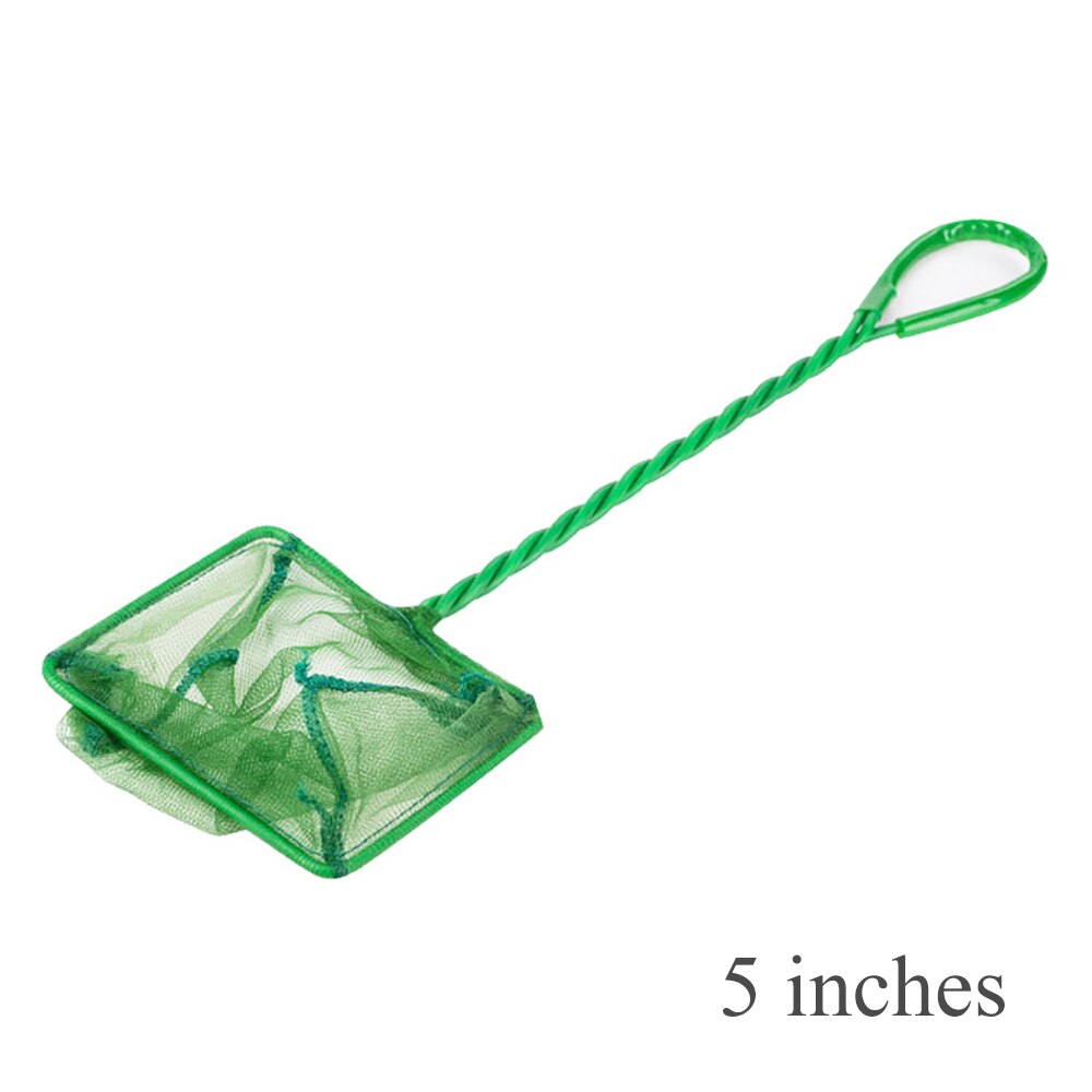 Draagbaar vierkant aquariumvisnet met lange steel, schepnet voor verschillende soorten vissen, 5 maten visgerei: 5 inch