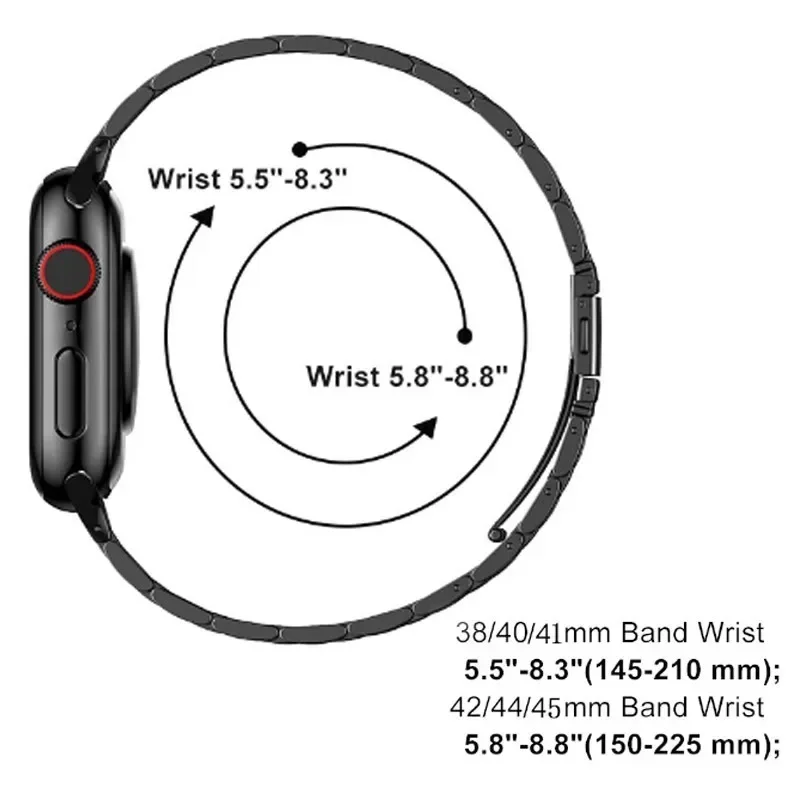 Rustfri stålrem til apple watch-rem 44mm 45mm 38-42-40-41mm metalledarmbånd iwatch-serie 10 8 7 6 5 4 3 se ultra 49m