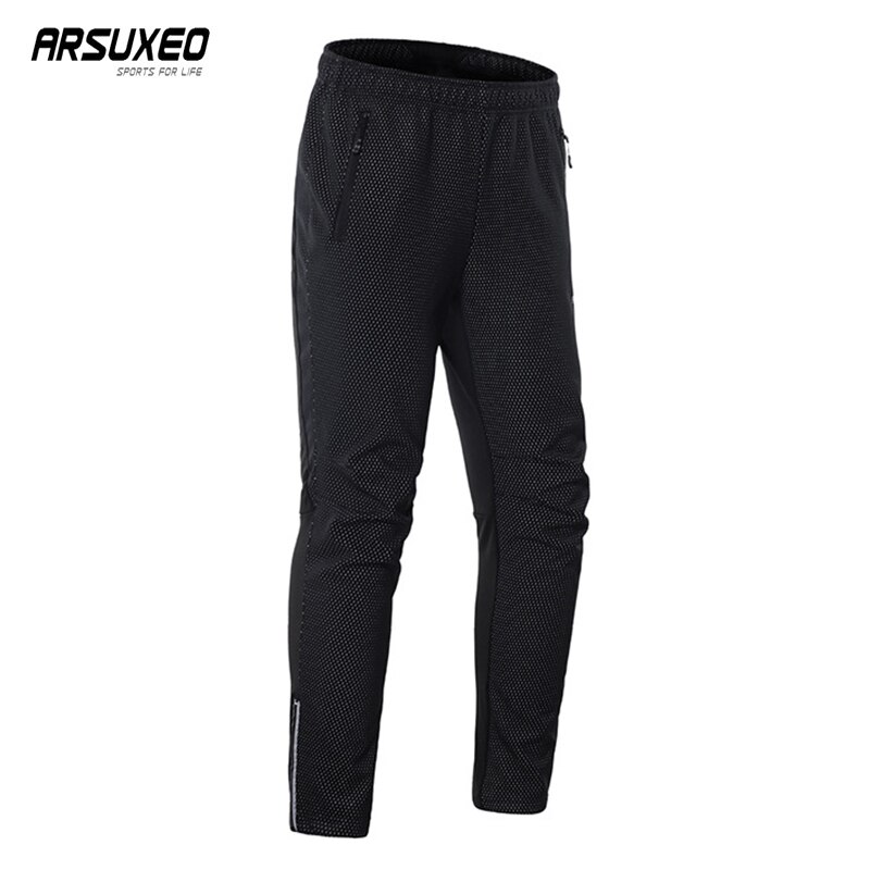 Arsuxeo Winter Thermische Fietsen Broek Man Winddicht Fiets Broek Reflecterende Riding Sport Broek Ademend Mtb Fiets Broek