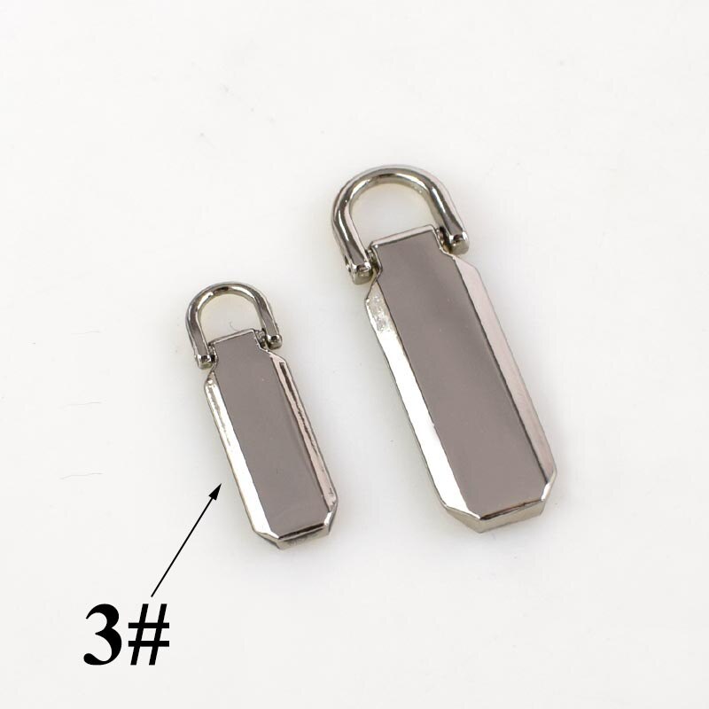 10Pcs Detachable 3# 5# Metal Zipper Pullers for Zip Sliders Head Zippers Repair Kits Zips Pull Tab DIY Accessories KY907: No3-silver