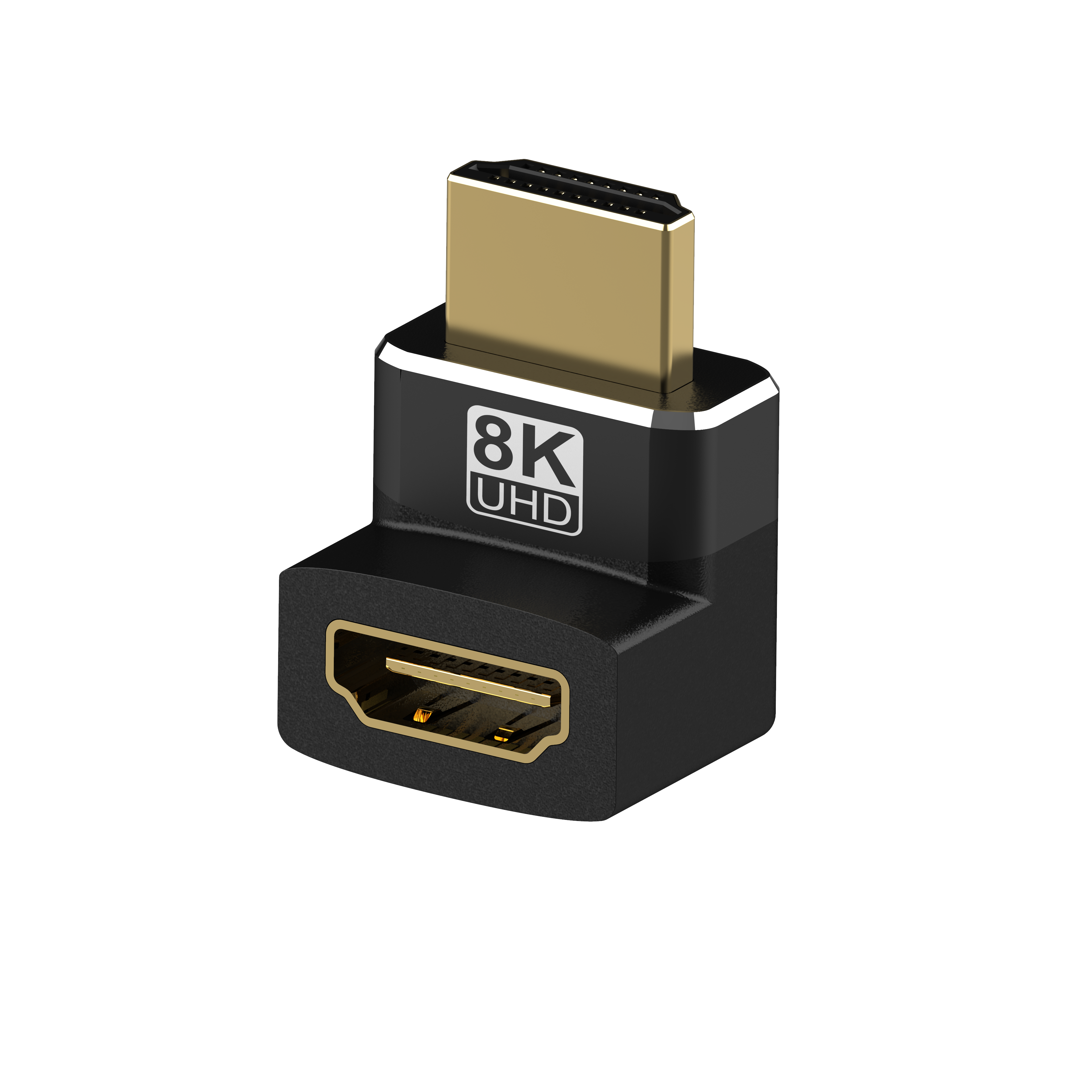 Adaptador de 90 grados Compatible con HDMI, 8K, ángulo recto de 90 grados, 270 grados, Conector de expansión macho a hembra: Rojo