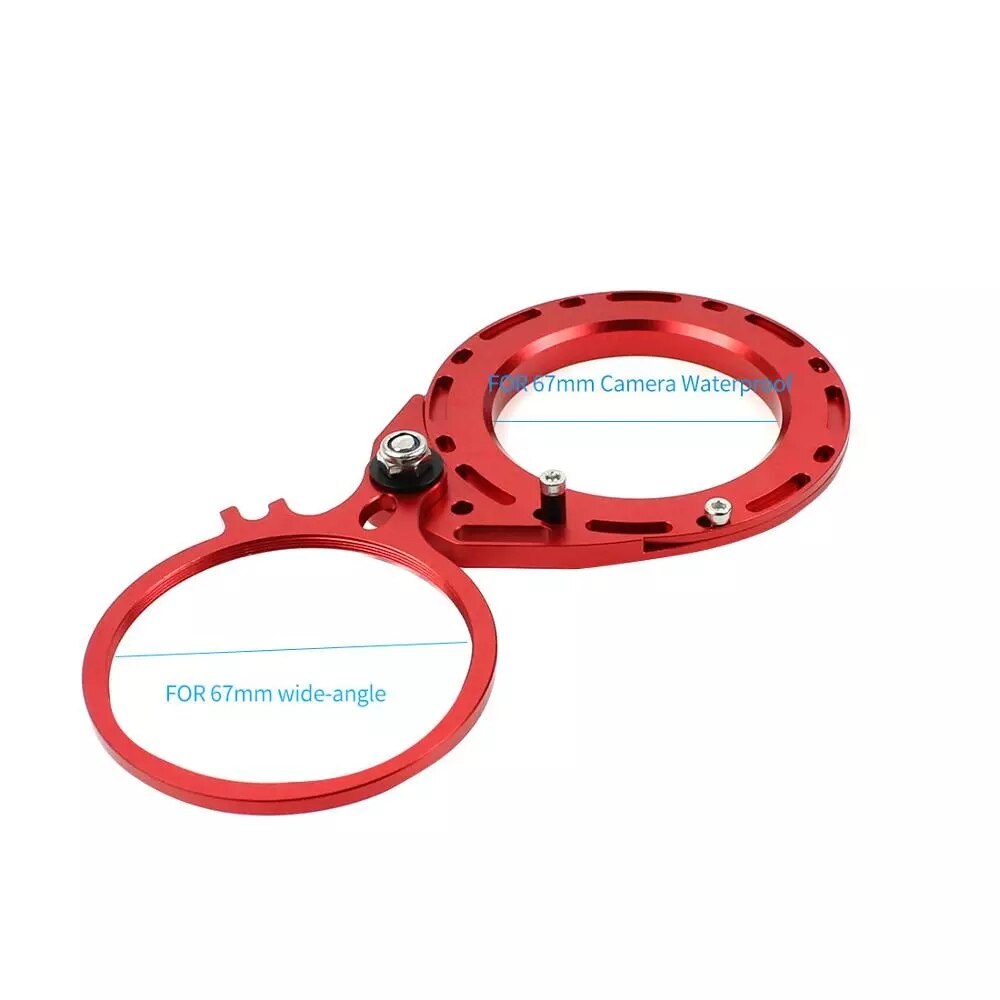 BGNing – filetage M67, 67mm, 100mm, M52 à 52mm, Macro-objectif pivotant, adaptateur de montage, pince SLR, filtre de plongée pour DSLR, boîtier étanche: Red  M67 to M67