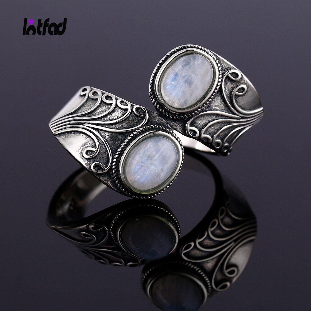925 sterling silver natural moonstone rings for men and women, creative elegant jewelry, party birthday accessories