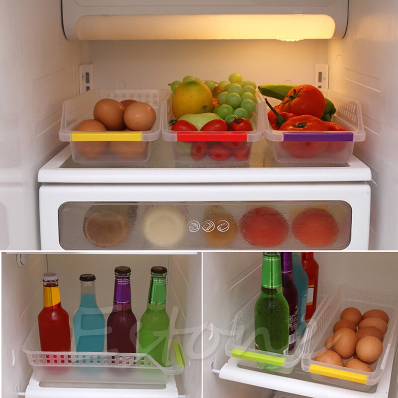 S-home Storage Collecting Box Basket Kitchen Refrigerator Fruit Organiser Rack Utility MAR23