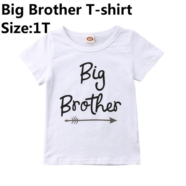 Neue lässig Neugeborenen Baby Junge Mädchen Sommer T-Shirt Kurzen Ärmeln groß Bruder Spitzen Kleine Schwester Strampler Nette Outfit 0-5 T: groß Bruder Tee 1T