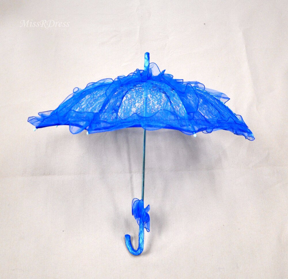 MissRDress Handgemachte Braut Regenschirm Weiß Battenburg Spitze Blume Regenschirm Sonnenschirm Jahrgang Regenschirm Für Hochzeit Zubehör JKs3