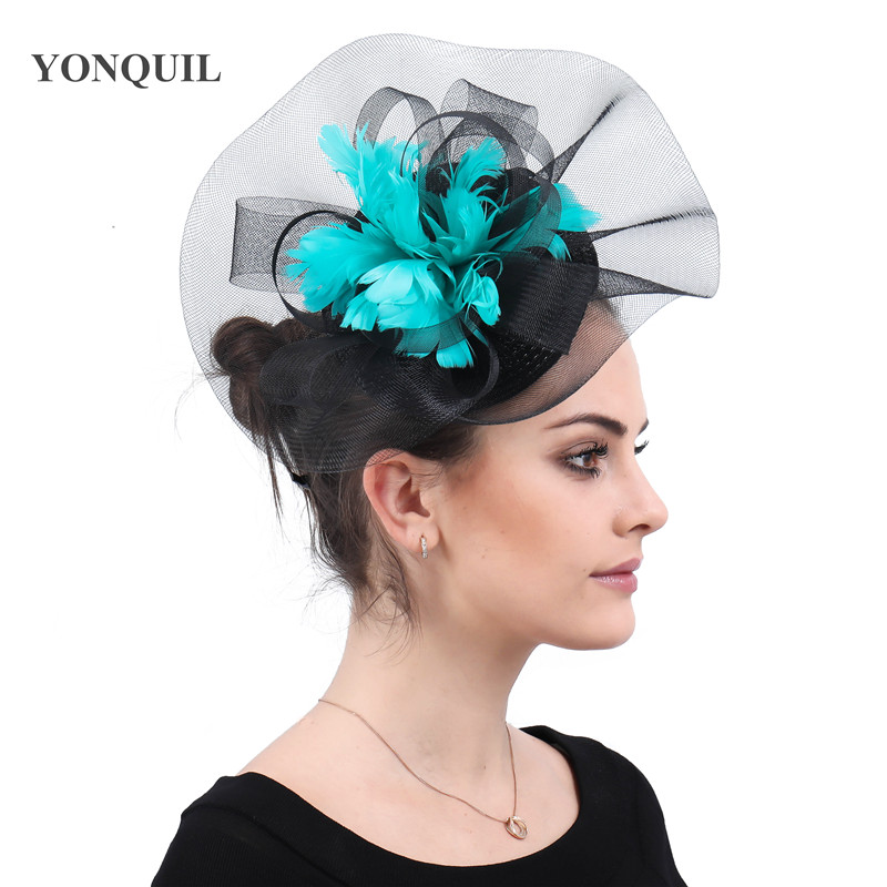 charmant mariage coiffure pour future mariée fantaisie plume fascinator femmes fête chapeau dîner banquet coiffure avec fantaisie plume florale