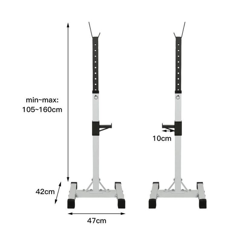 Home Fitness Equipment Split Type Multifunctional Barbell Squat Rack Adjustable Height 105-160cm Maximum Load 150 Kg HWC: white