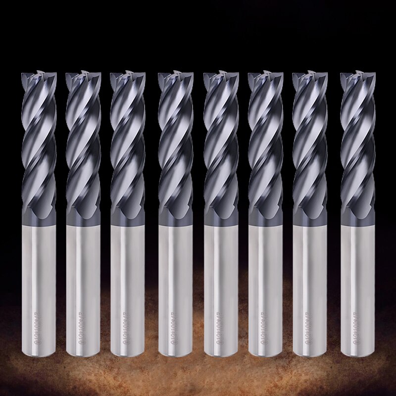Corte De ZGT HRC50 4 Flauta Endmill 4 milímetros 5 milímetros 6mm 8mm Cnc Liga de Carboneto de Ferramentas De Corte De Metal aço de tungstênio Fresa Fresa