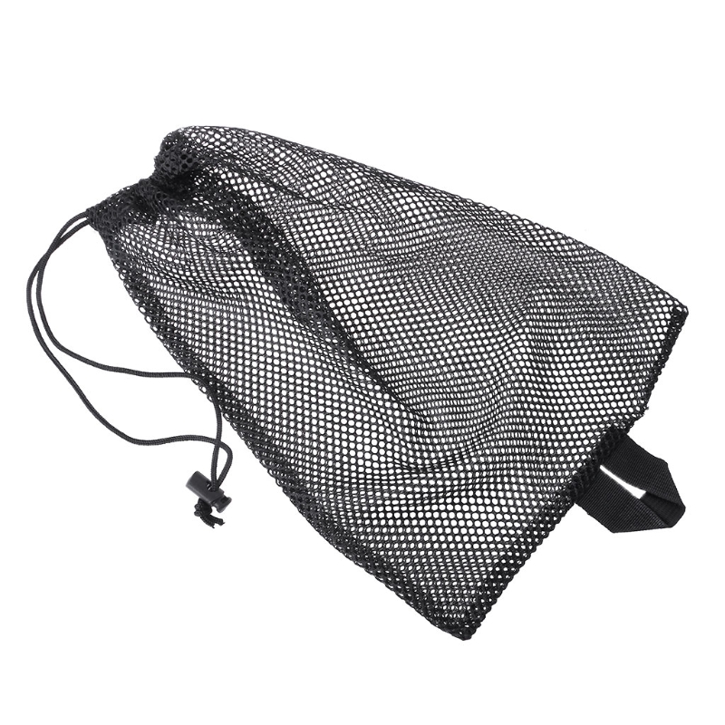 Bolsa de red de secado rápido para buceo, almacenamiento de aletas de Snorkel, deportes acuáticos, tipo cordón