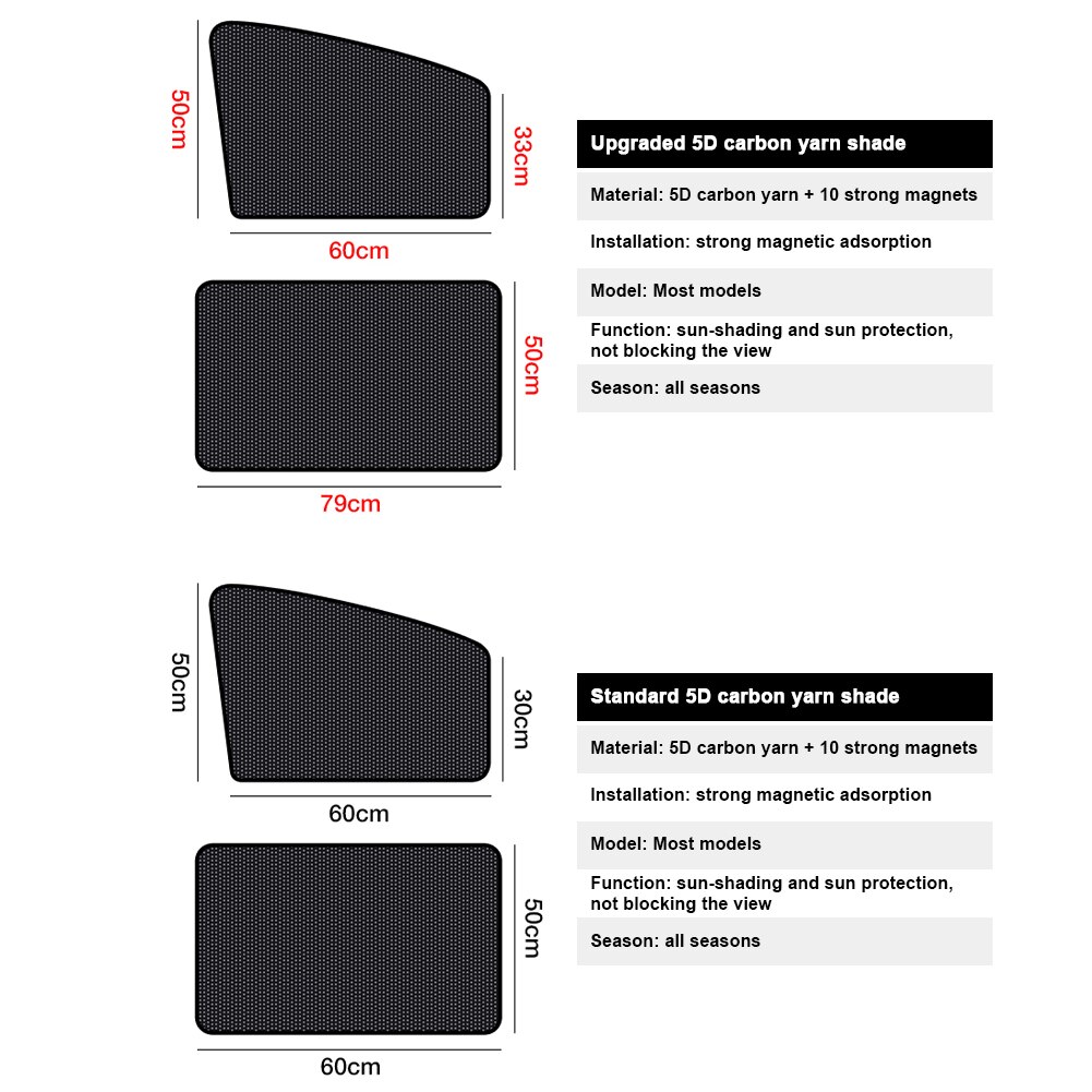 Side Window Zonnescherm Magnetische Voor Rear Window Zonnescherm Gordijn Perspectief Mesh Voor Baby Zon Bescherming Cover Auto Accessoires