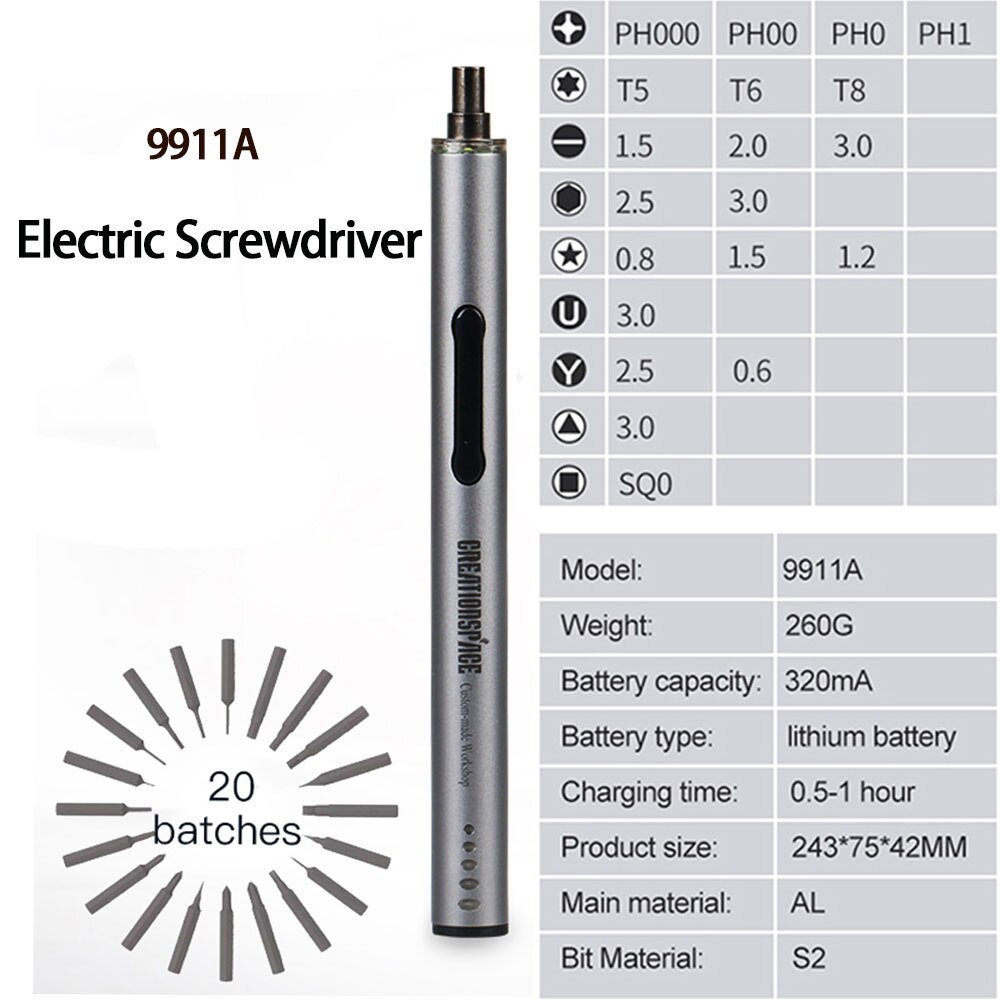 Rechargeable Electric Cordless Screwdriver Power Screw Driver Set With LED Light Lithium Battery Electric Drill Bit Power Tools