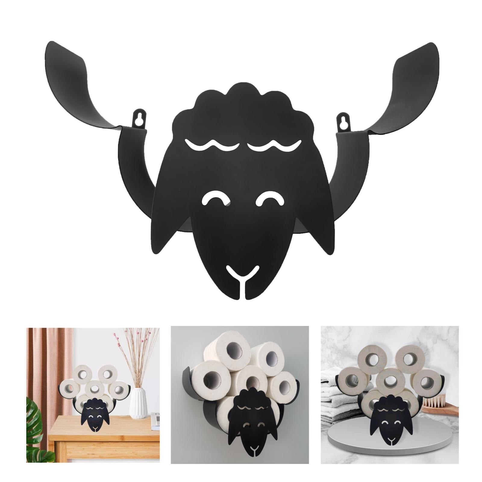 Sheep Dog Pig Shape Toilet Paper Holder Standing Bathroom Tissue Storage: Sheep
