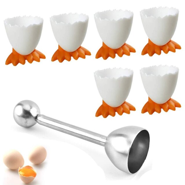 Egg Holder Cute Egg Cup Holder Egg Opener Separator Kitchen Tools Accessories Kitchen Supplies Boiled Eggs Container