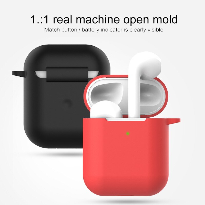 Silikonowe słuchawki etui na Airpods 2. Bezprzewodowe słuchawki pokrowiec ochronny na Apple Airpods2 Air Pods 2 etui z haczykiem