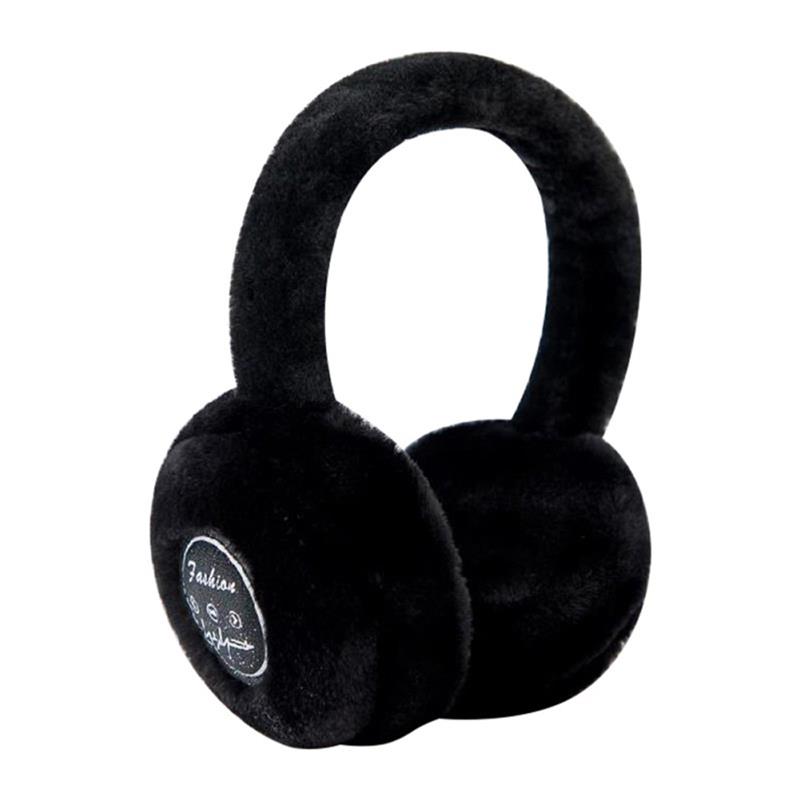 sans fil Bluetooth casque pour femmes fille moelleux casque antibruit pour femmes hiver écouteurs: Black
