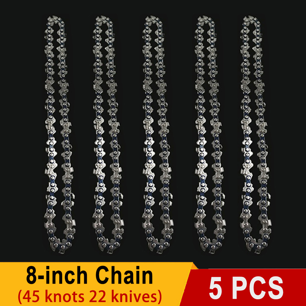 8 Inch Chainsaw Chain for Wood Cutting Cordless Chain Saw Bar Mini Electric Rechargeable Saw Blade Logging Saw Chain Accessories: Blue/Black
